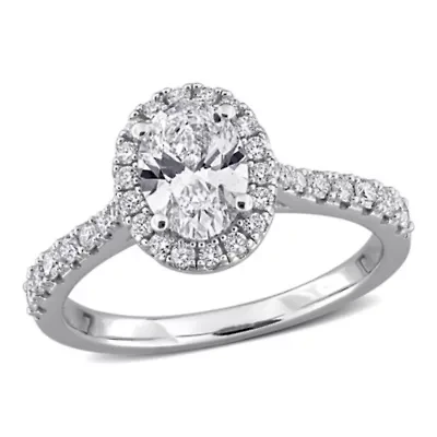 Lab Created Grown Diamonds Engagement Ring Sterling Silver