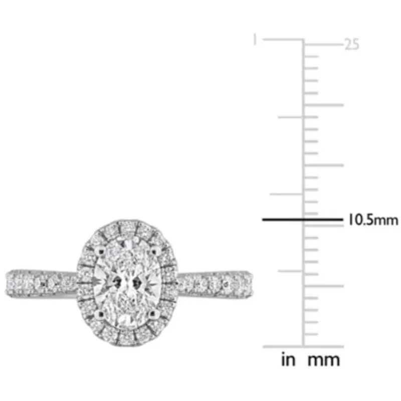 Lab Created Grown Diamonds Engagement Ring Sterling Silver