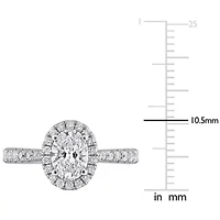 Lab Created Grown Diamonds Engagement Ring Sterling Silver