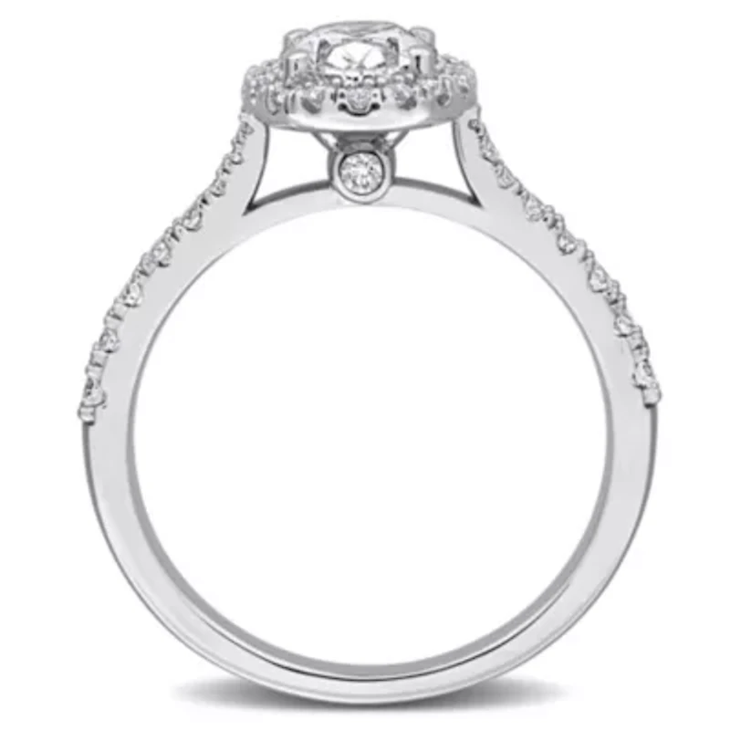 Lab Created Grown Diamonds Engagement Ring Sterling Silver
