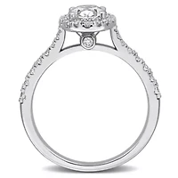 Lab Created Grown Diamonds Engagement Ring Sterling Silver