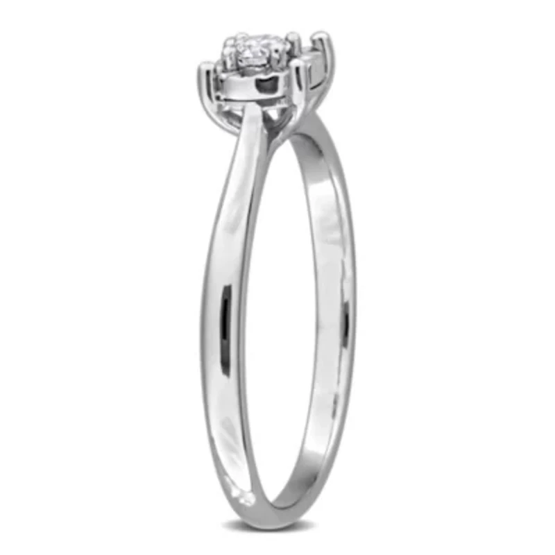 Lab Created Grown Diamond Solitaire Ring Sterling Silver