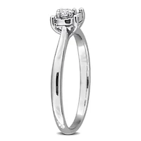 Lab Created Grown Diamond Solitaire Ring Sterling Silver