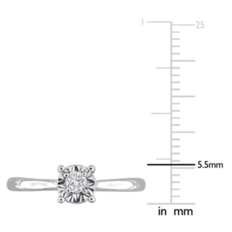 Lab Created Grown Diamond Solitaire Ring Sterling Silver