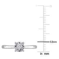 Lab Created Grown Diamond Solitaire Ring Sterling Silver