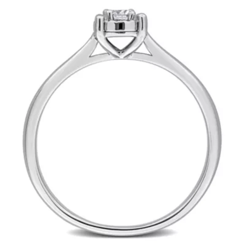Lab Created Grown Diamond Solitaire Ring Sterling Silver
