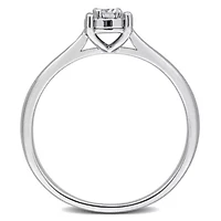 Lab Created Grown Diamond Solitaire Ring Sterling Silver