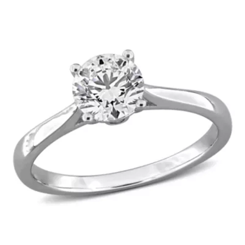 Lab Created Grown Diamond Engagement Ring Sterling Silver
