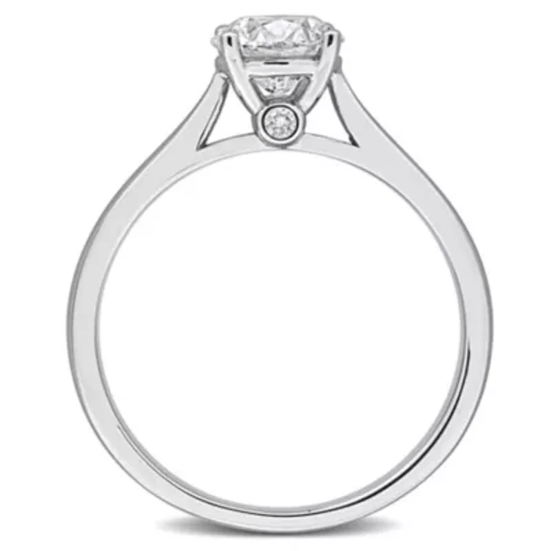 Lab Created Grown Diamond Engagement Ring Sterling Silver