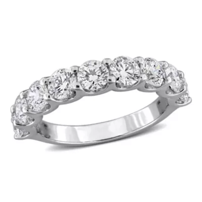 Lab Created Grown Diamond Semi-Eternity Ring Sterling Silver