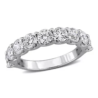 Lab Created Grown Diamond Semi-Eternity Ring Sterling Silver