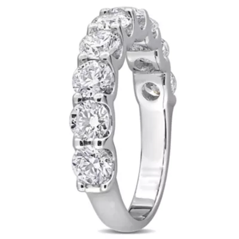 Lab Created Grown Diamond Semi-Eternity Ring Sterling Silver