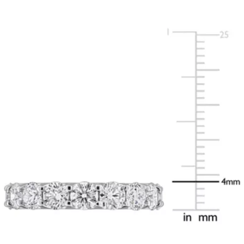 Lab Created Grown Diamond Semi-Eternity Ring Sterling Silver