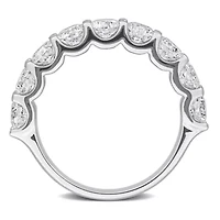 Lab Created Grown Diamond Semi-Eternity Ring Sterling Silver