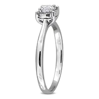 Lab Created Grown Diamond Solitaire Ring Sterling Silver