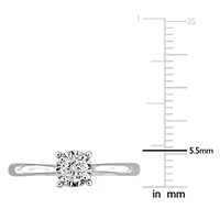 Lab Created Grown Diamond Solitaire Ring Sterling Silver