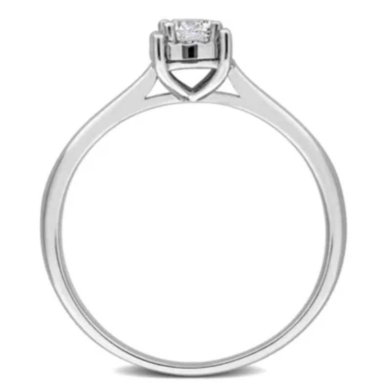 Lab Created Grown Diamond Solitaire Ring Sterling Silver