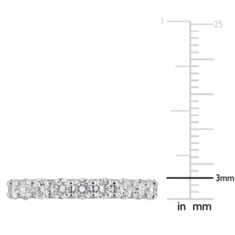 Lab Created Grown Diamond Semi-Eternity Ring Sterling Silver