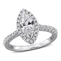 Lab Created Grown Diamonds Engagement Ring Sterling Silver