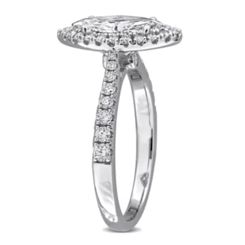 Lab Created Grown Diamonds Engagement Ring Sterling Silver