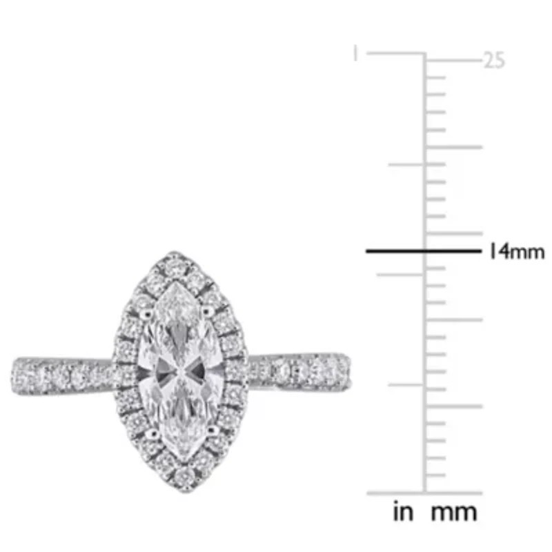 Lab Created Grown Diamonds Engagement Ring Sterling Silver