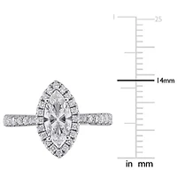 Lab Created Grown Diamonds Engagement Ring Sterling Silver