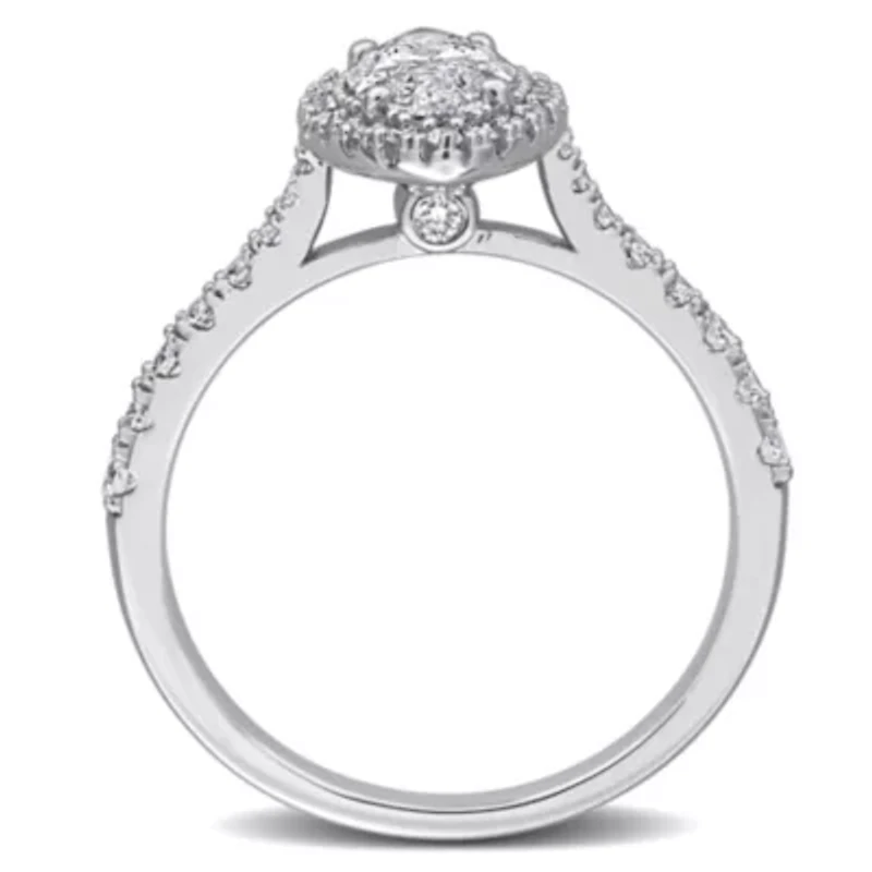 Lab Created Grown Diamonds Engagement Ring Sterling Silver