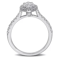 Lab Created Grown Diamonds Engagement Ring Sterling Silver