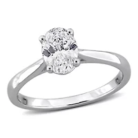 Oval & Round Lab Grown Diamond Solitaire Engagement Ring