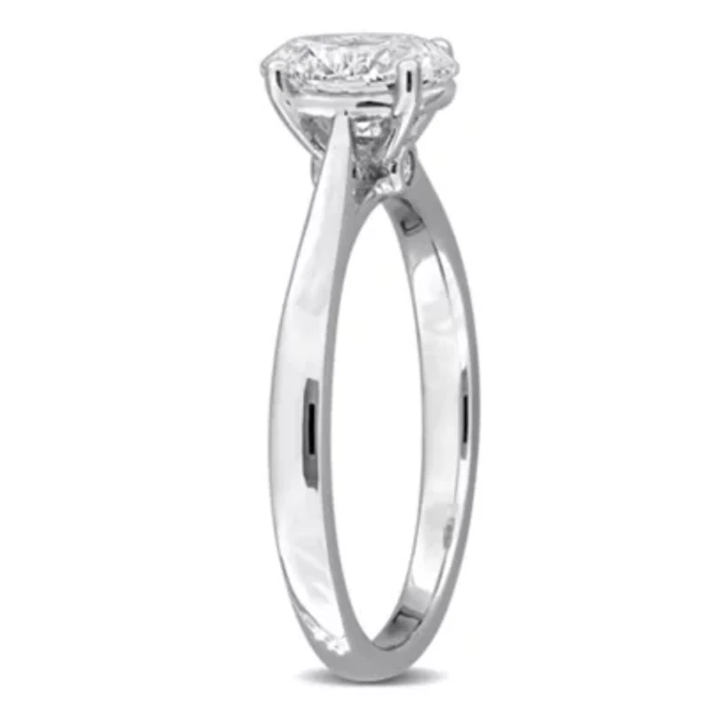 Oval & Round Lab Grown Diamond Solitaire Engagement Ring