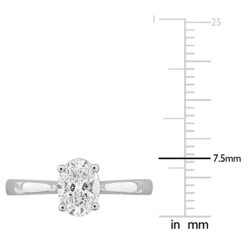 Oval & Round Lab Grown Diamond Solitaire Engagement Ring