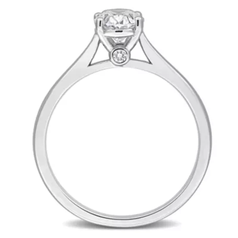 Oval & Round Lab Grown Diamond Solitaire Engagement Ring