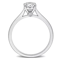 Oval & Round Lab Grown Diamond Solitaire Engagement Ring