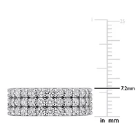 Lab Created Grown Diamond Triple-Row Ring Sterling Silver