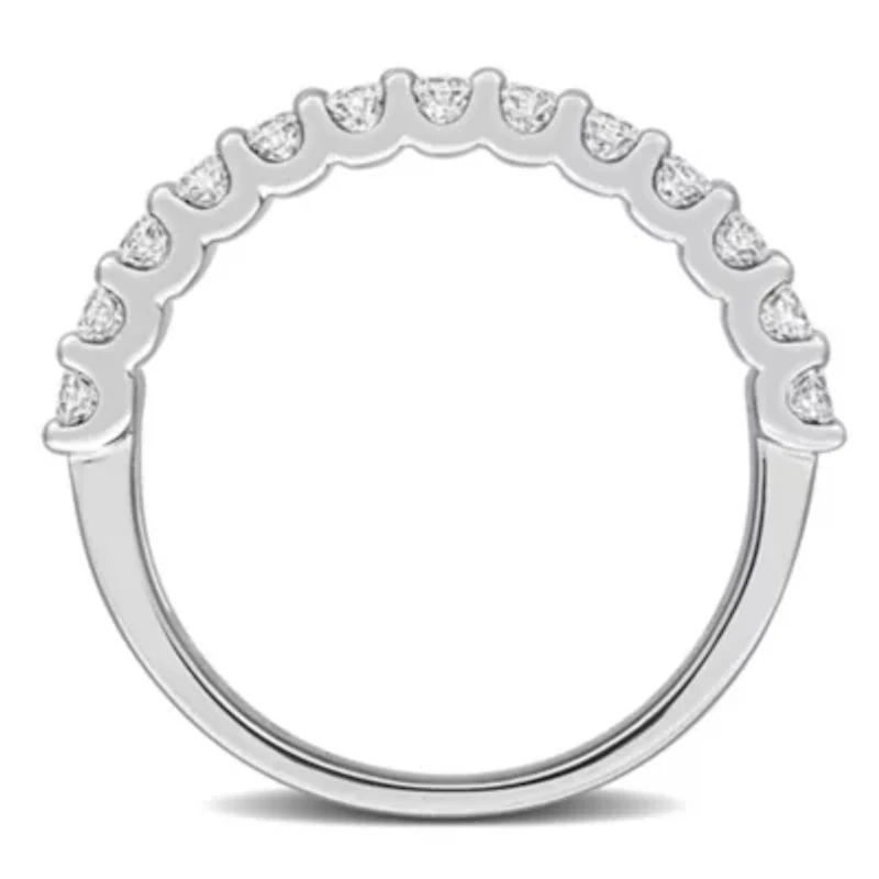 Lab Created Grown Diamond Triple-Row Ring Sterling Silver