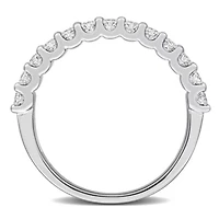 Lab Created Grown Diamond Triple-Row Ring Sterling Silver