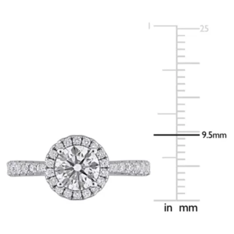 Lab Created Grown Diamond Ring Sterling Silver