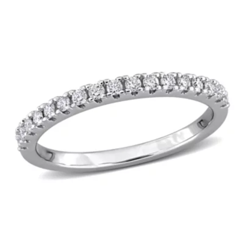 Lab Created Grown Diamond Anniversary Ring Sterling Silver