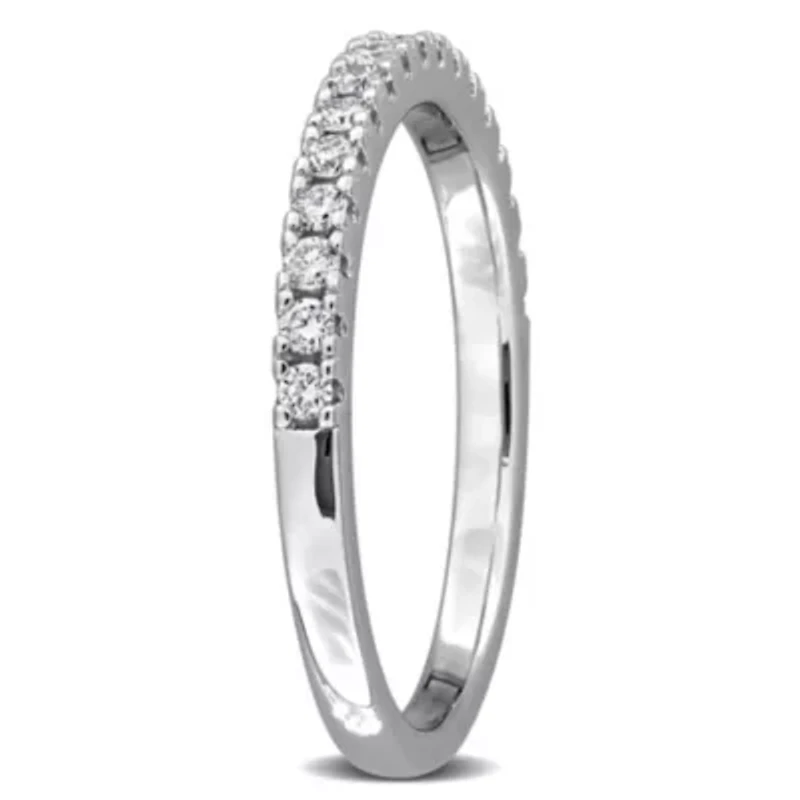 Lab Created Grown Diamond Anniversary Ring Sterling Silver