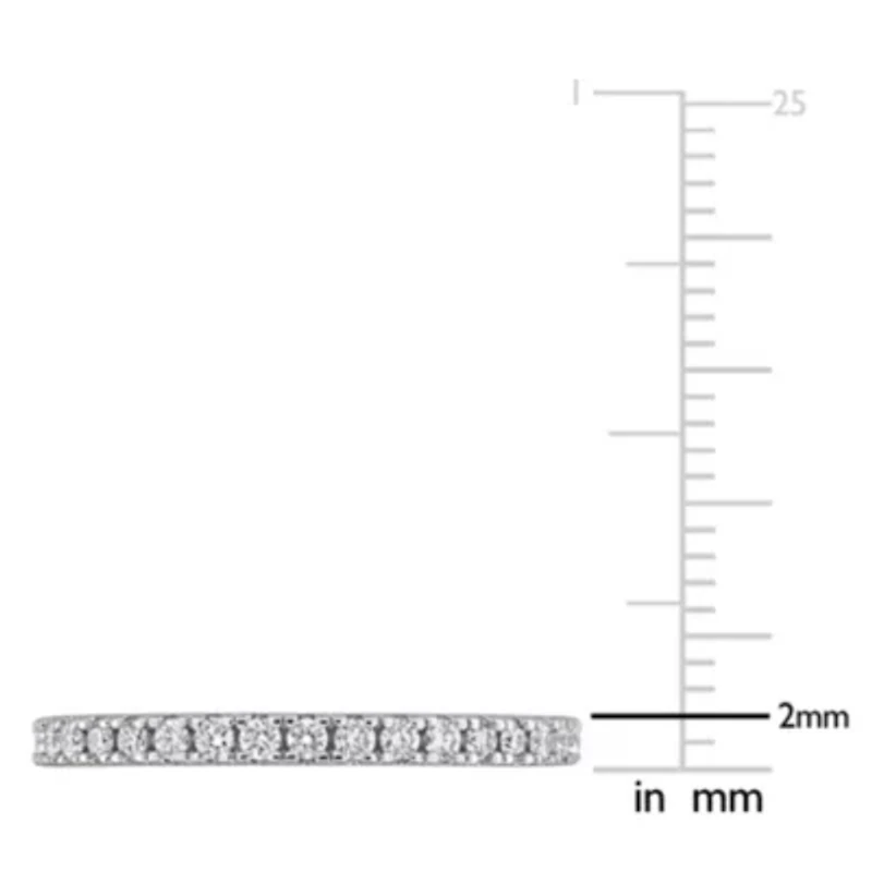 Lab Created Grown Diamond Anniversary Ring Sterling Silver