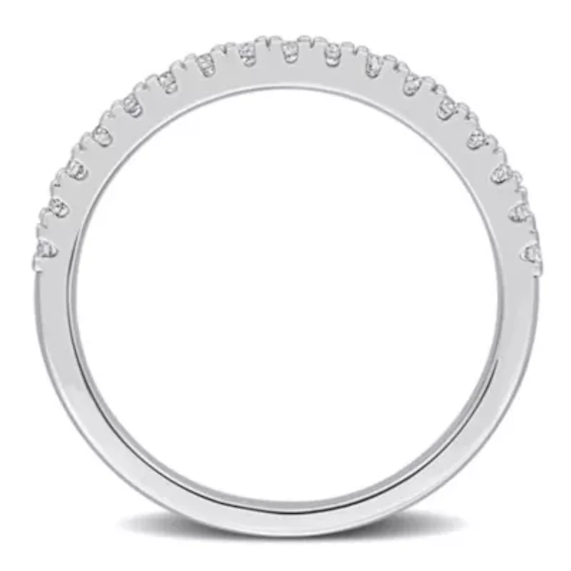 Lab Created Grown Diamond Anniversary Ring Sterling Silver