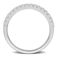 Lab Created Grown Diamond Anniversary Ring Sterling Silver