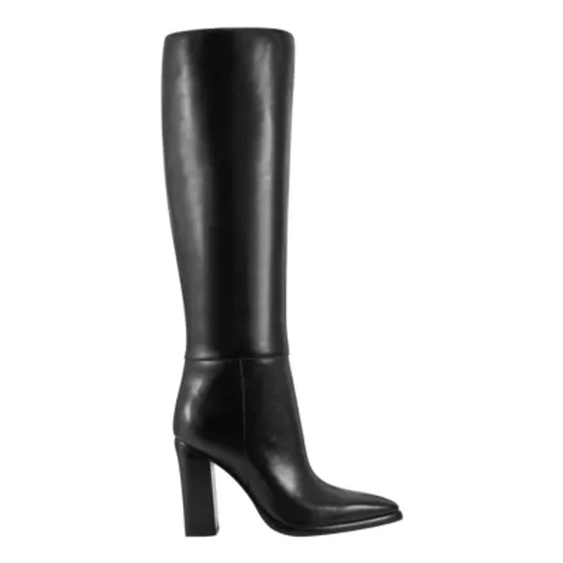 Lannie Wide Calf Pointy Toe Block Heel Dress Boots