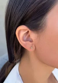14k Gold Vermeil .925 Sterling Silver Single Initial Stud Earring