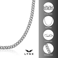 Stainless Steel 7 mm Curb Chain Necklace
