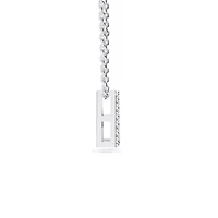 Lab Created Block Initial Grown Diamond Necklace Sterling Silver With 18 Inch Chain, All Letters Available