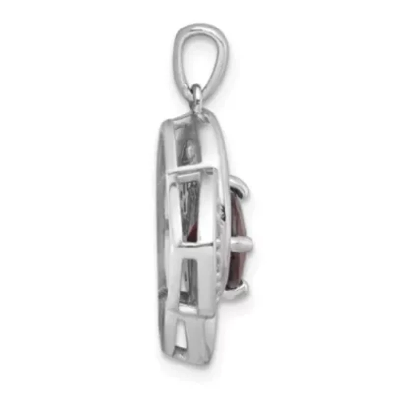 1.99 ct. t.w. Citrine and 1/4 ct. t.w. White Topaz Polished Fancy Pendant in Rhodium-plated Sterling Silver