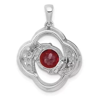 1.99 ct. t.w. Citrine and 1/4 ct. t.w. White Topaz Polished Fancy Pendant in Rhodium-plated Sterling Silver