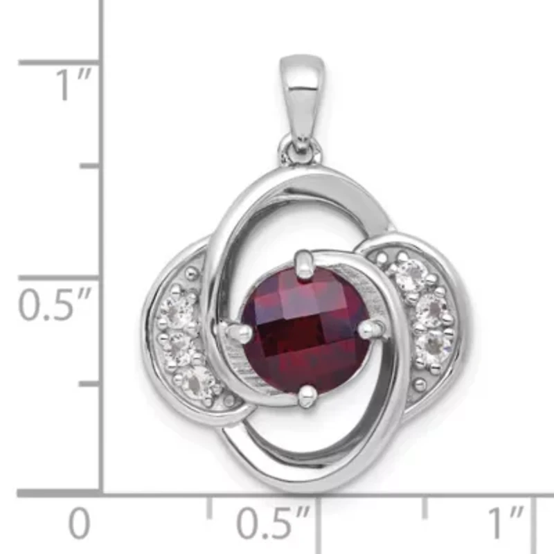 1.99 ct. t.w. Citrine and 1/4 ct. t.w. White Topaz Polished Fancy Pendant in Rhodium-plated Sterling Silver