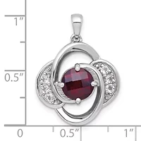 1.99 ct. t.w. Citrine and 1/4 ct. t.w. White Topaz Polished Fancy Pendant in Rhodium-plated Sterling Silver